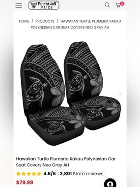 Polynesian Pride Front and Rear Car/truck Seat Covers - Brand New/Never Used